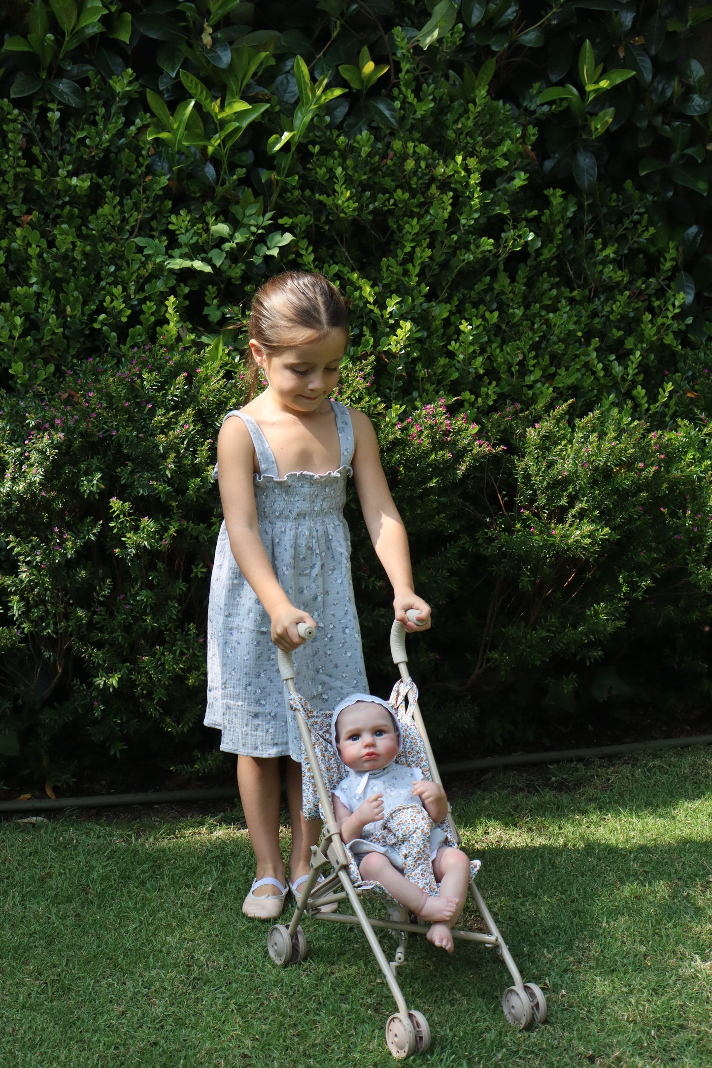 Vestido Niña Gris Azul